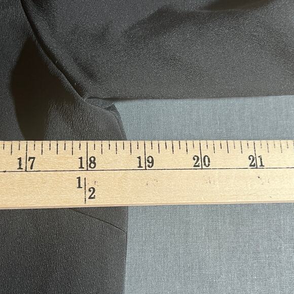Talbots Shirt Silk Dress Women Size 10 Black Pure Button Up Knee Length Career - Picture 9 of 9
